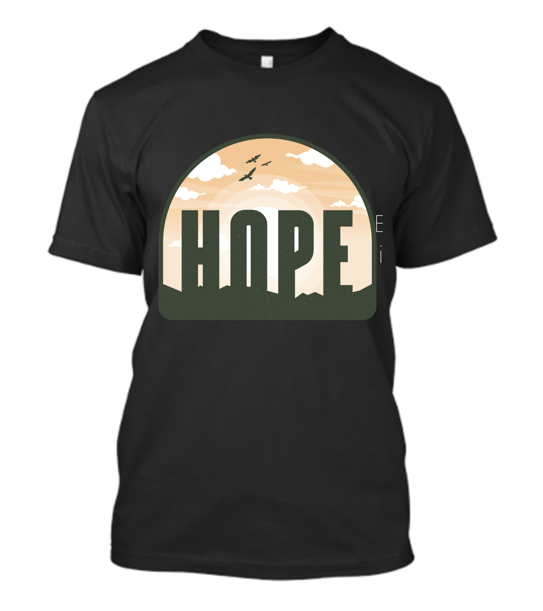 HOPE Peaceful Sunrise With Birds And Clouds T-Shirt