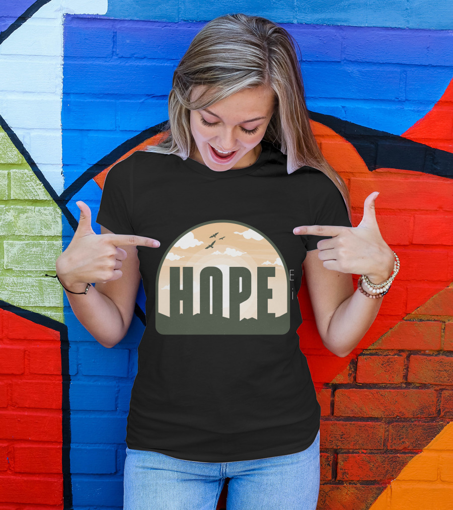 HOPE Peaceful Sunrise With Birds And Clouds T-Shirt