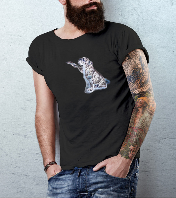Eanf Bulldog And Human Hand T-Shirt