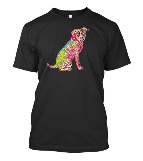 A Beautiful White And Colorful Dog T-Shirt