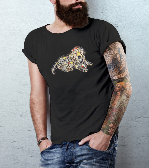 A Cute Golden Retriever Puppy Mosaic T-Shirt