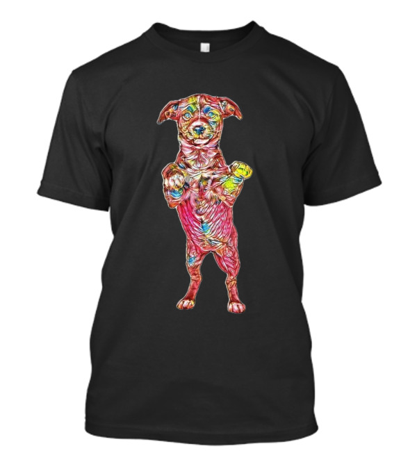 A Cute Little Black And White Vibrant Puppy Standing Tall T-Shirt