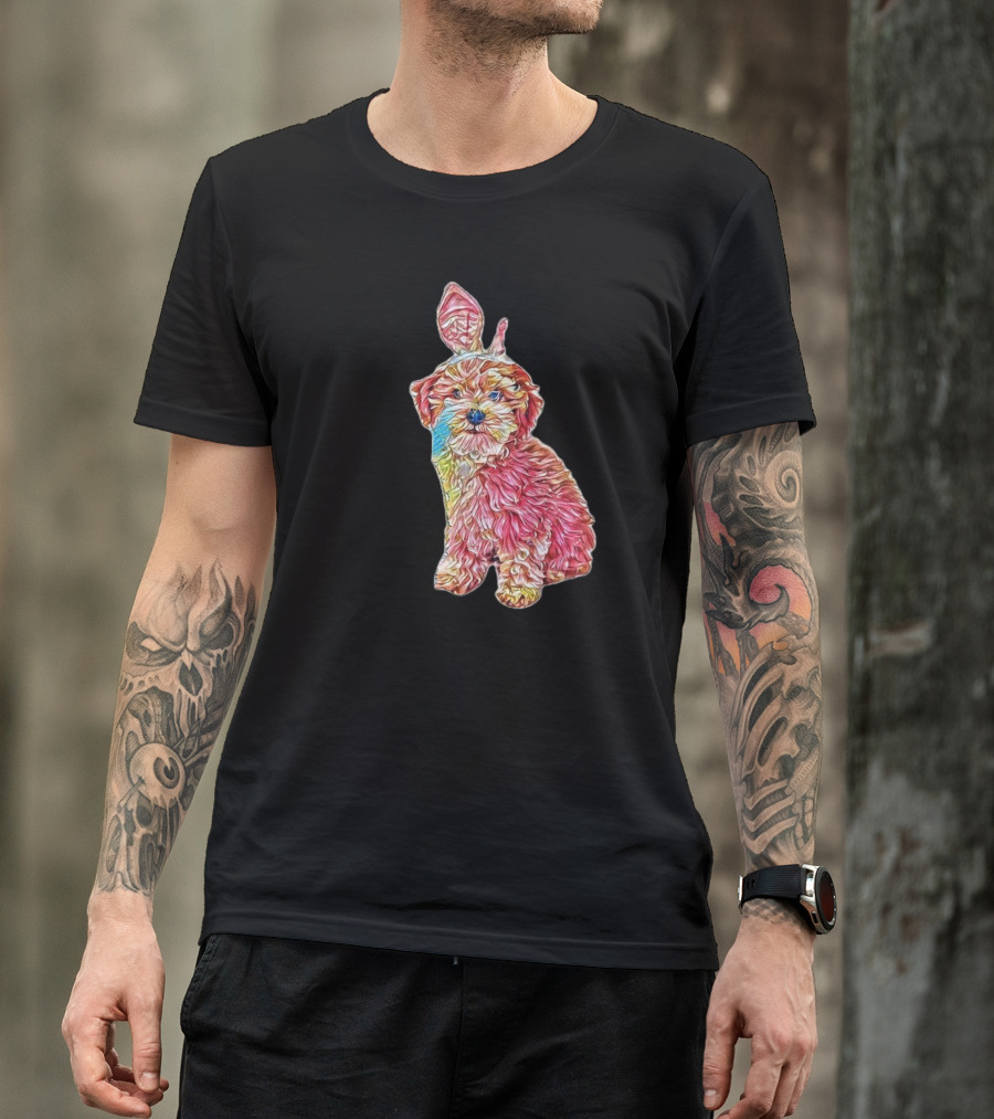 A Cute Little Havanese Puppy Psychedelic Colorful T-Shirt