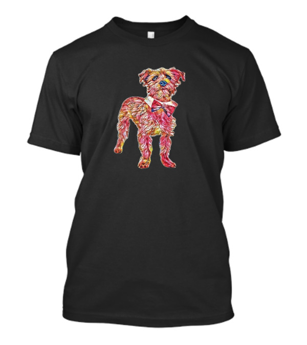A Cute Little Terrier Mixed With Bow Tie And Multicolored Fur T-Shirt