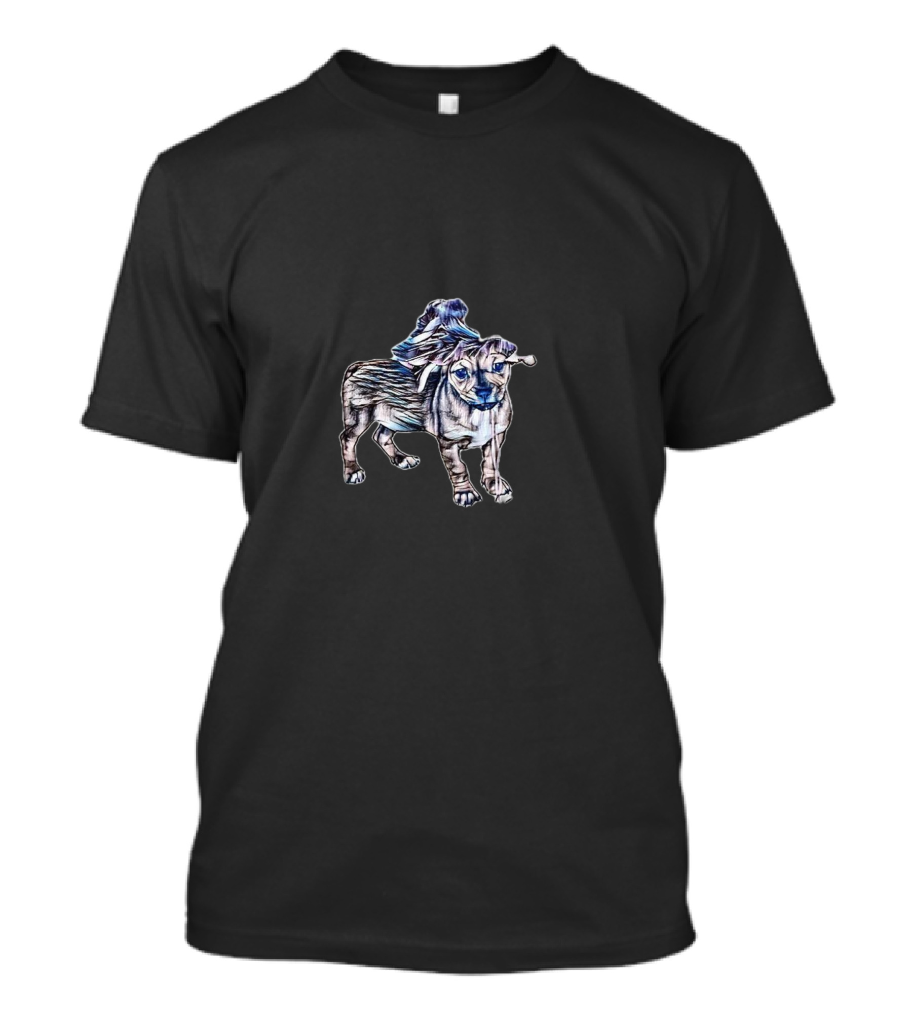 A Cute Mixed Breed Puppy Wear Playful Puppy T-Shirt