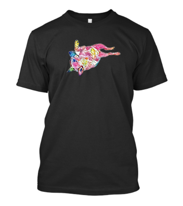 A Playful Australian Cattle Multicolored Abstract T-Shirt