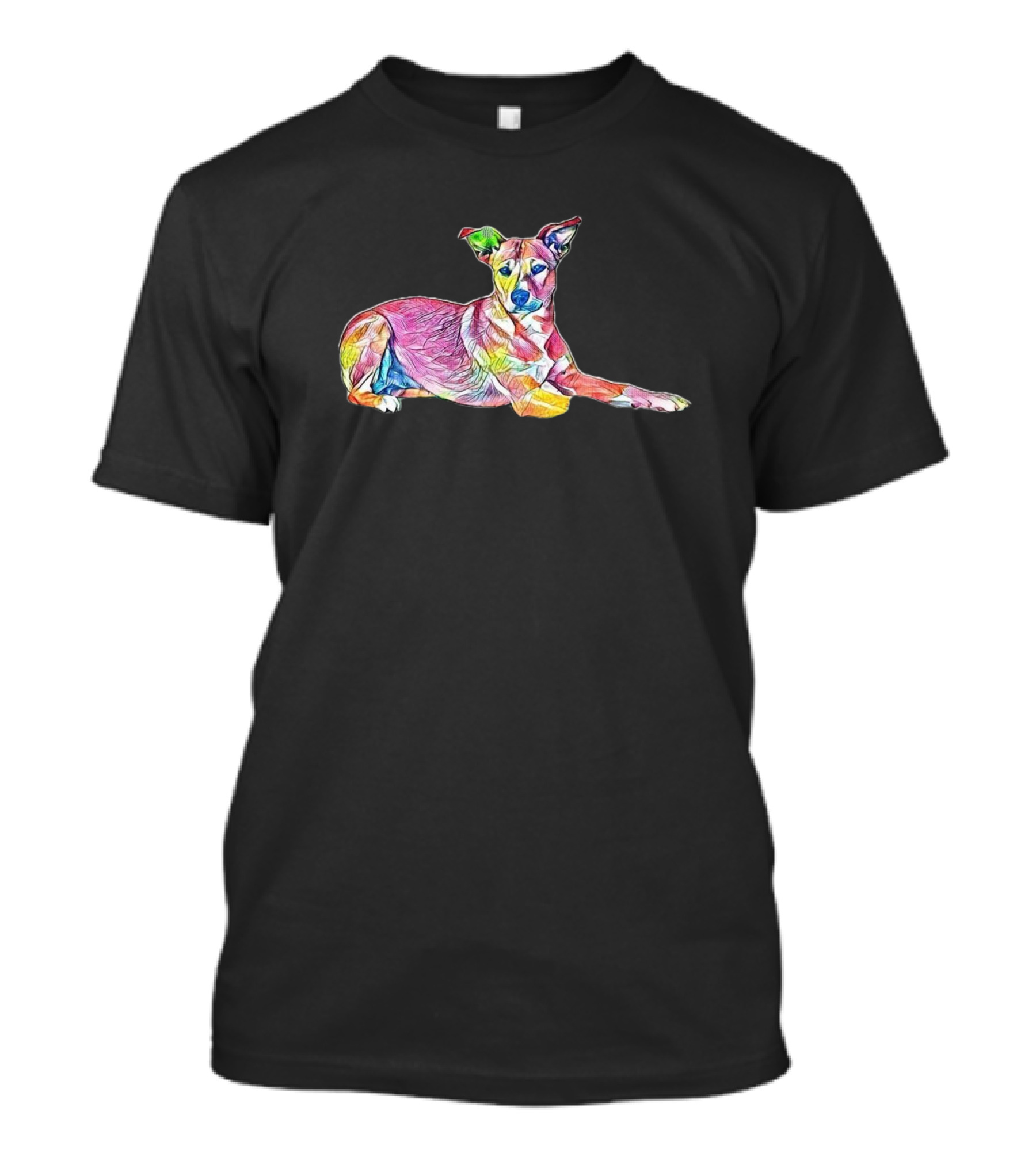 A Pretty Large Breed Yellow Dog Abstract Colorful T-Shirt