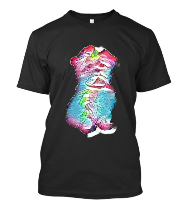 A Young Shih Tzu And Bichon Colorful Abstract T-Shirt