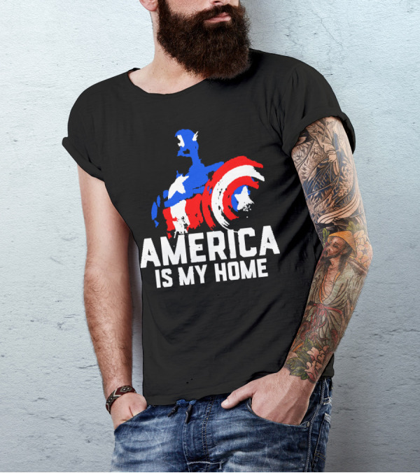 America Is My Home Captain America Shield 4th Of July T-Shirt