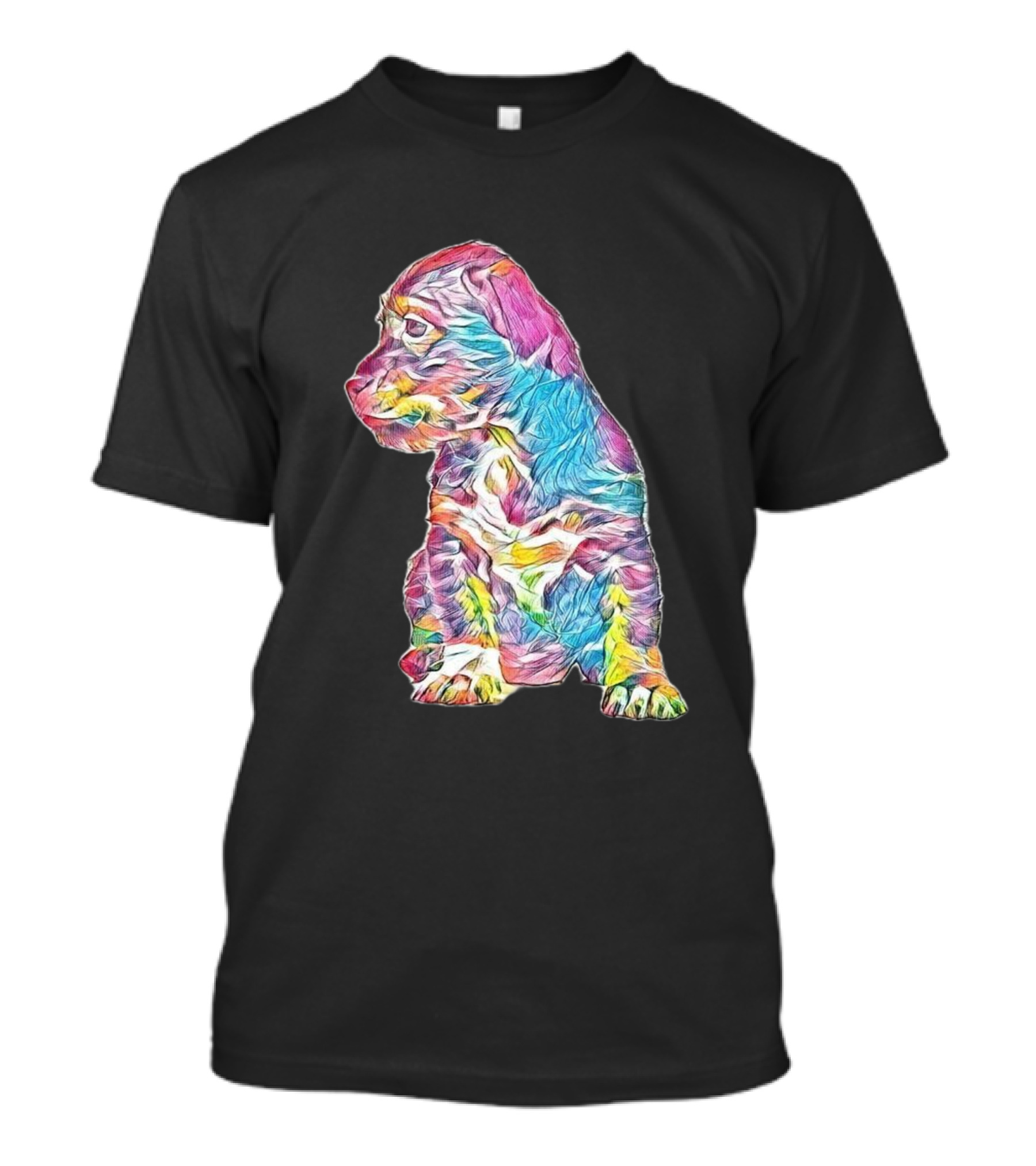 An Adorable Little Mixed Bree Colorful Puppy T-Shirt
