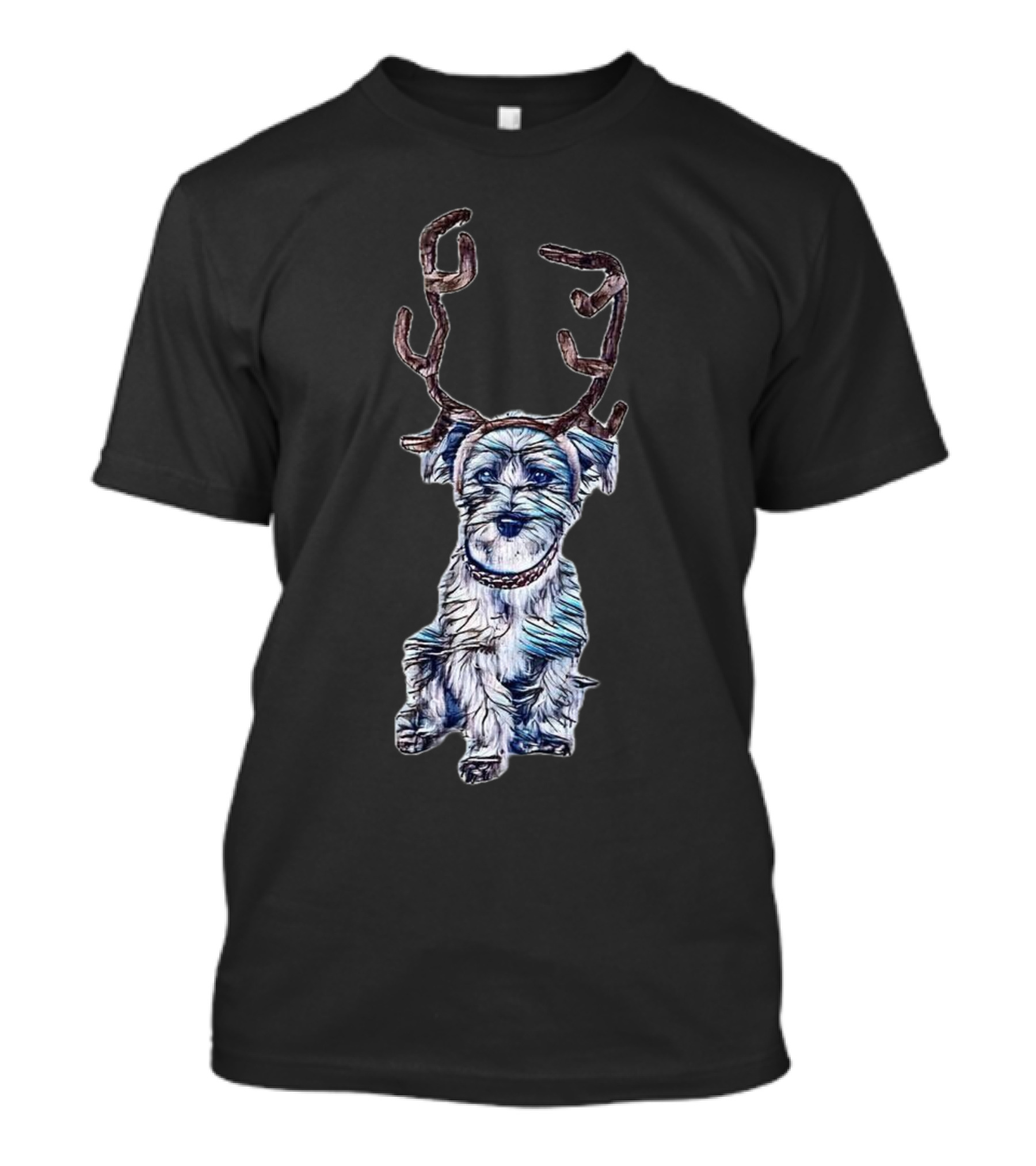 An Adorable Scruffy Terrier With Antlers T-Shirt