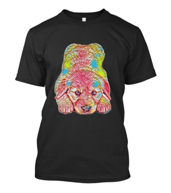An Adorable Six Week Old Gold Retriever Puppy Colorful T-Shirt