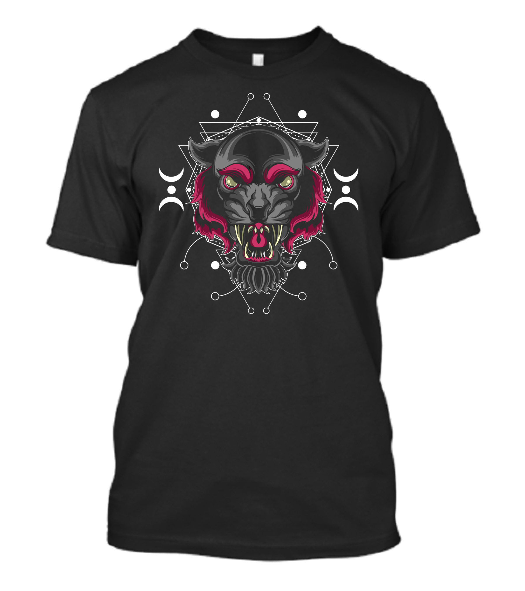 Beauty Dark Tiger Lunar Symbol Mystical Geometry T-Shirt