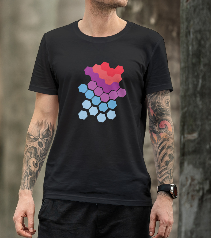 Bee Hive Hexagon Color Gradient T-Shirt