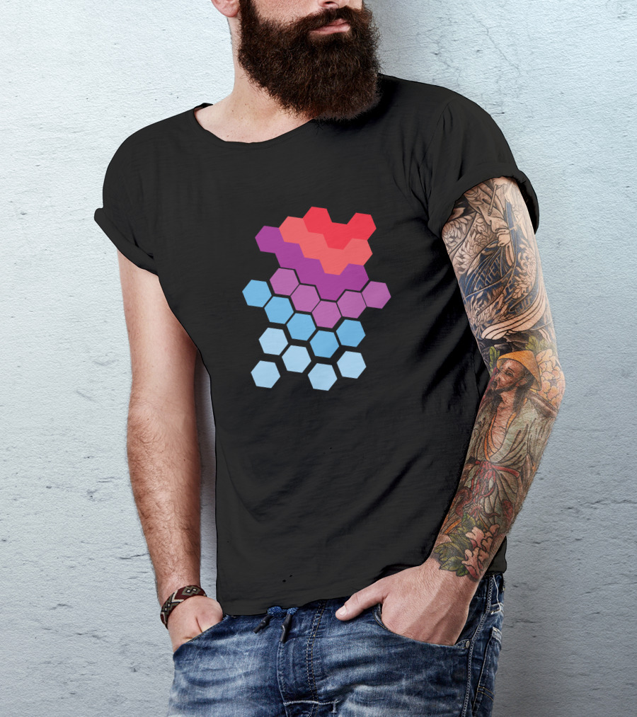 Bee Hive Hexagon Color Gradient T-Shirt