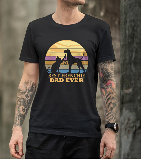 Best Frenchie Dad Ever Vintage T-Shirt