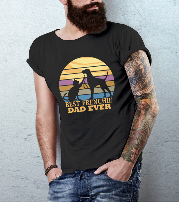 Best Frenchie Dad Ever Vintage T-Shirt