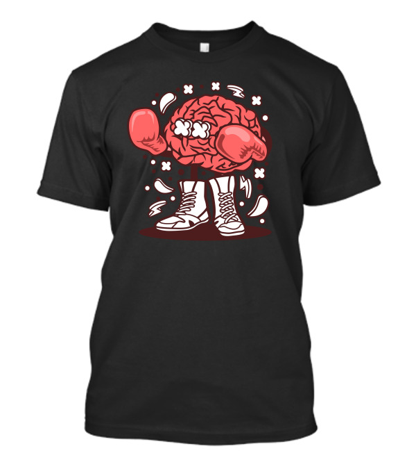 Brain Boxer With Sneakers And Red Gloves T-Shirt