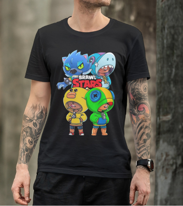 Brawl Stars Leon Spike And Poco Characters T-Shirt