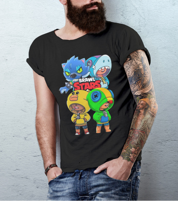 Brawl Stars Leon Spike And Poco Characters T-Shirt