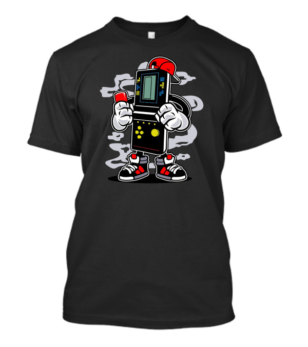 Brick Gamers Handheld Console Street Style Retro Character T-Shirt
