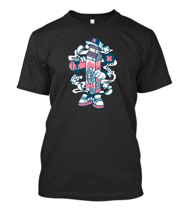 Bubble Gum Street Style Skateboarder With Cap And Shoes T-Shirt
