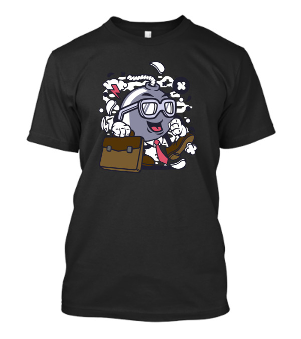 Businessman Bomb Character With Briefcase And Red Tie T-Shirt
