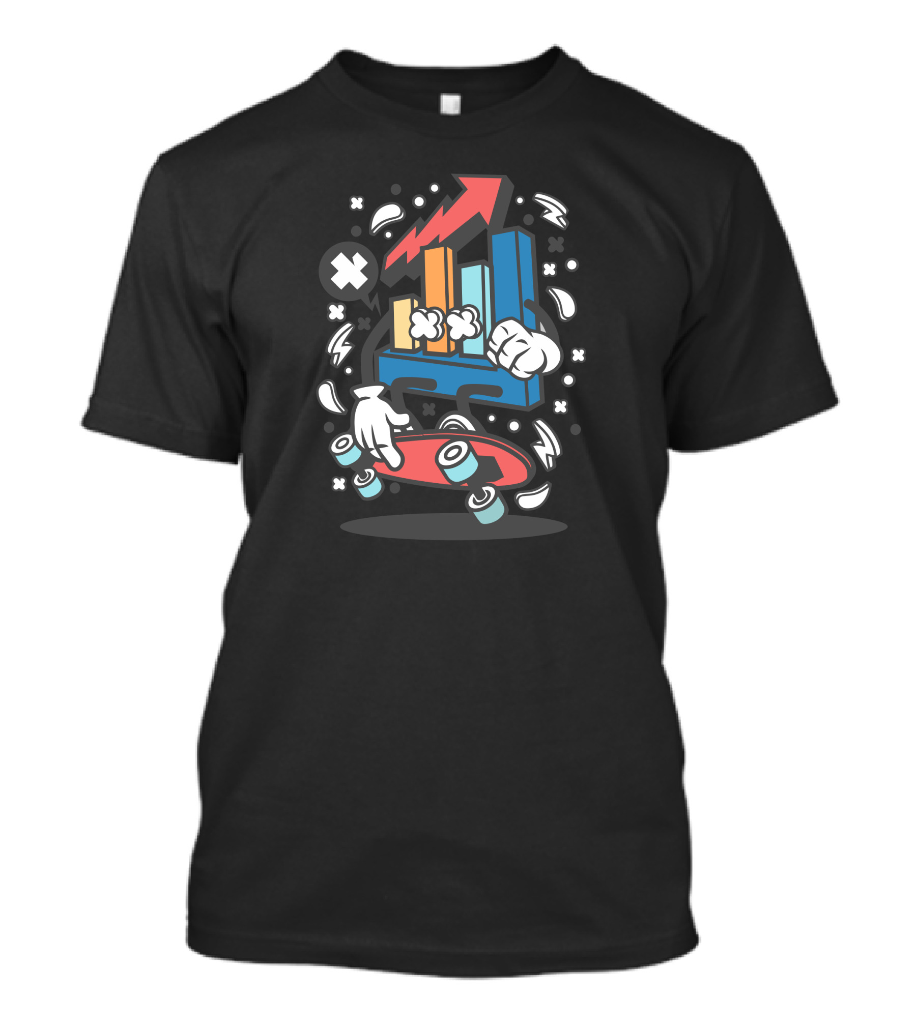 Chart Skater Bar Graph Skateboarding Adventure T-Shirt