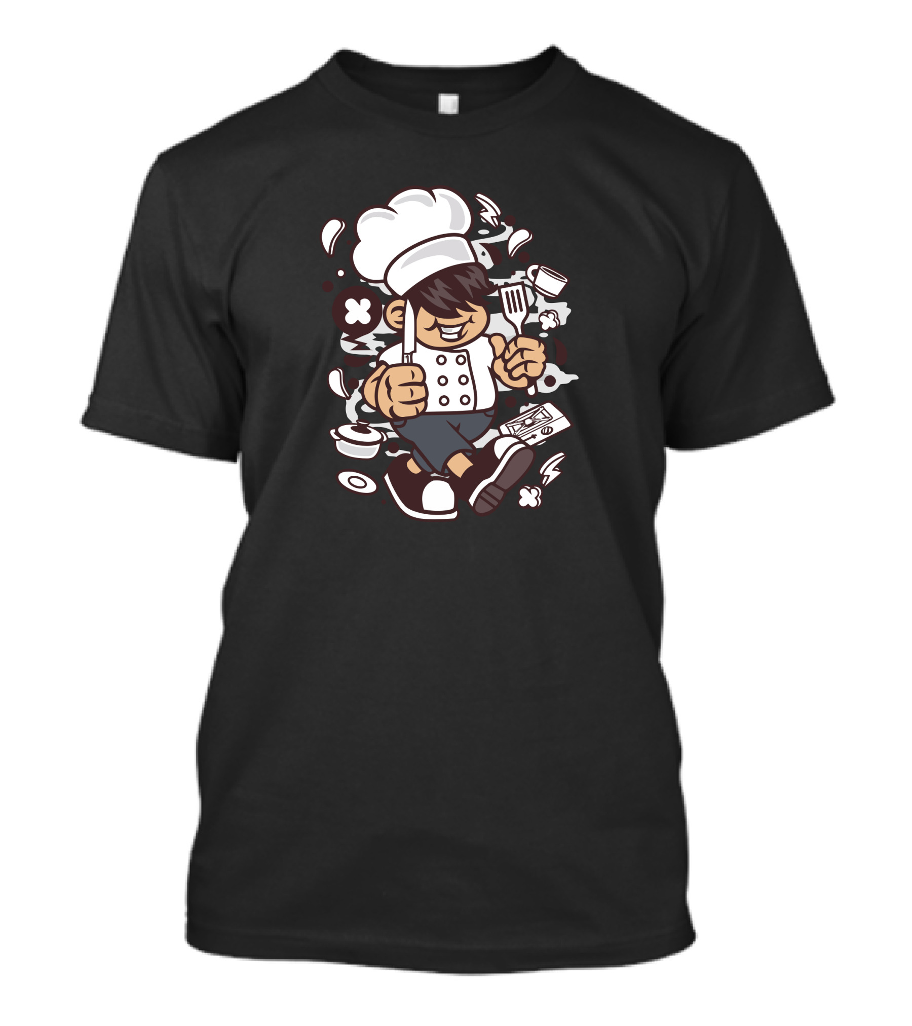 Chef Walking With Utensils And Ingredients T-Shirt