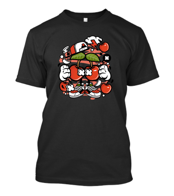 Cherry Power Cartoon Style With Sneakers And Hat T-Shirt