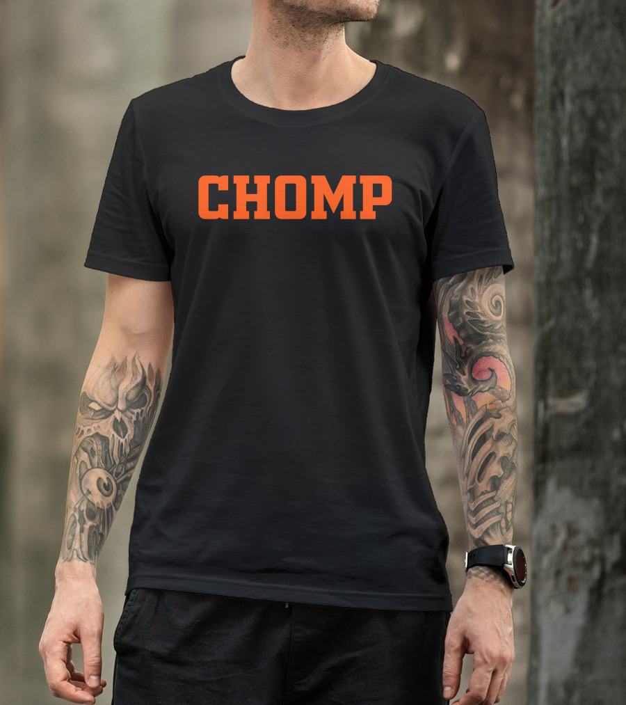 CHOMP Bold Orange Block Lettering T-Shirt
