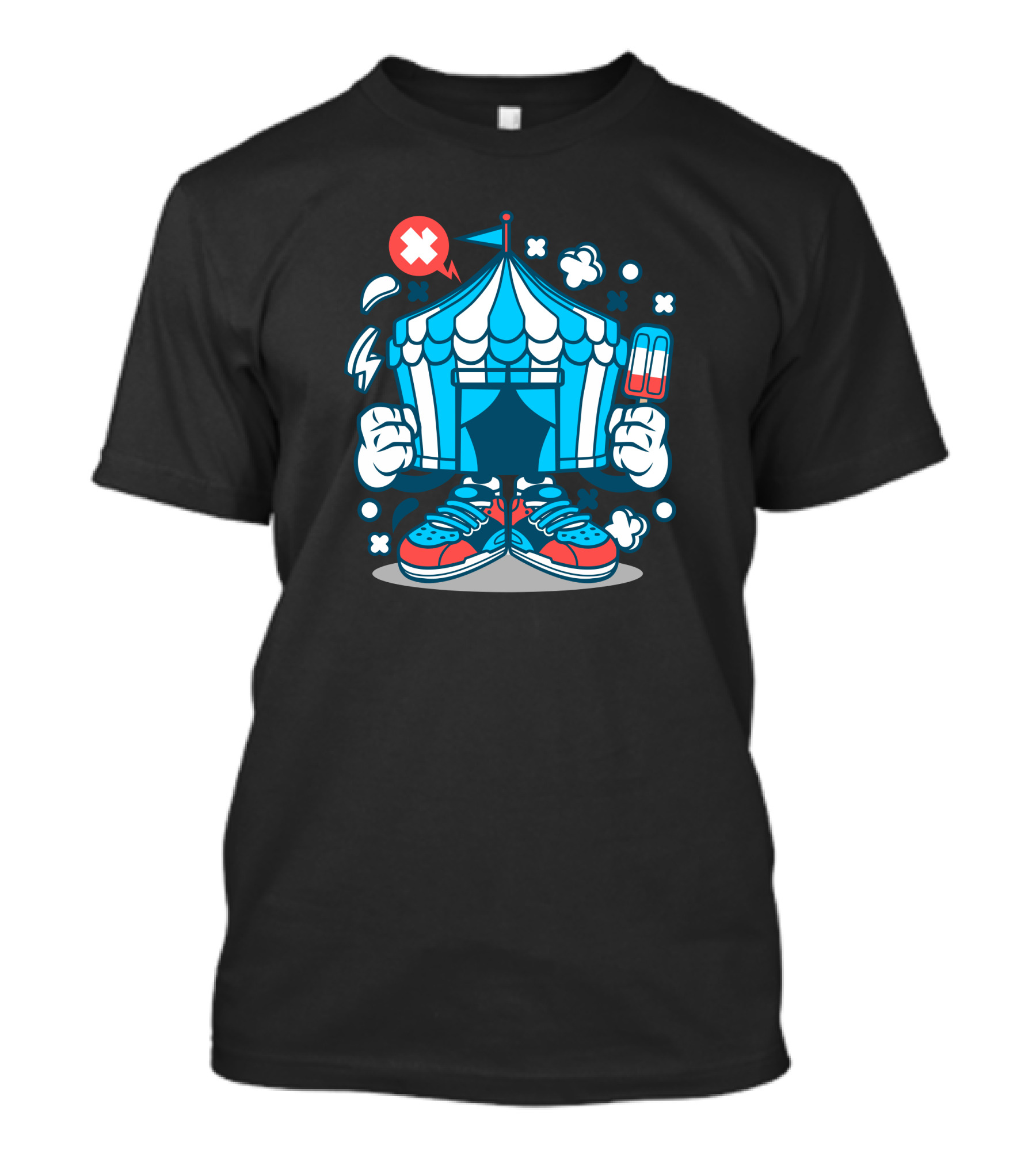 Circus Tent Cartoon With Sneakers And Popsicle T-Shirt
