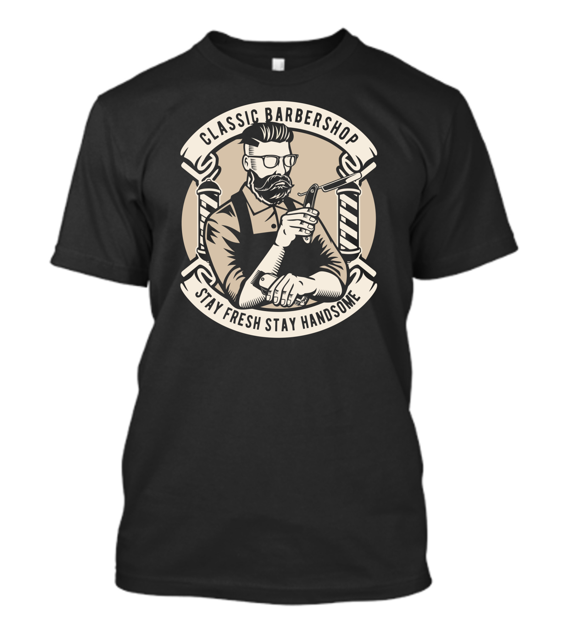 Classic Barber Shop Stay Fresh Stay Handsome T-Shirt
