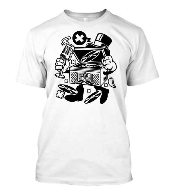 Classic Turntable Microphone And Vinyls T-Shirt