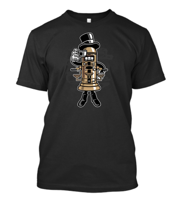 Coffeemaker Character With Top Hat And Espresso Cup T-Shirt