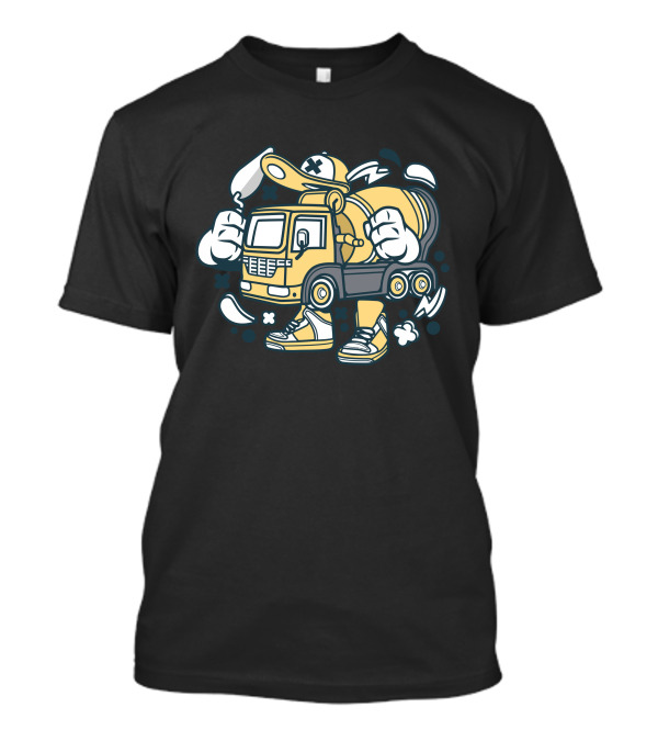 Construction Cement Mixer Truck Hero With Cap And Sneakers T-Shirt