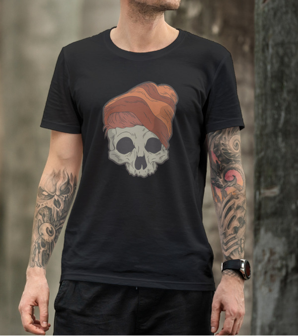 Cool Skull With Red Turban T-Shirt