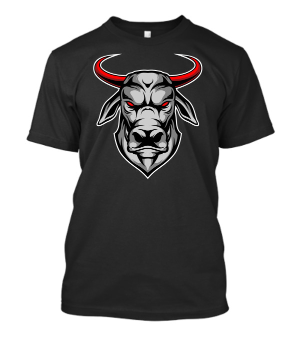 Deadly Bull Fierce Red-Eyed Metallic Horned T-Shirt