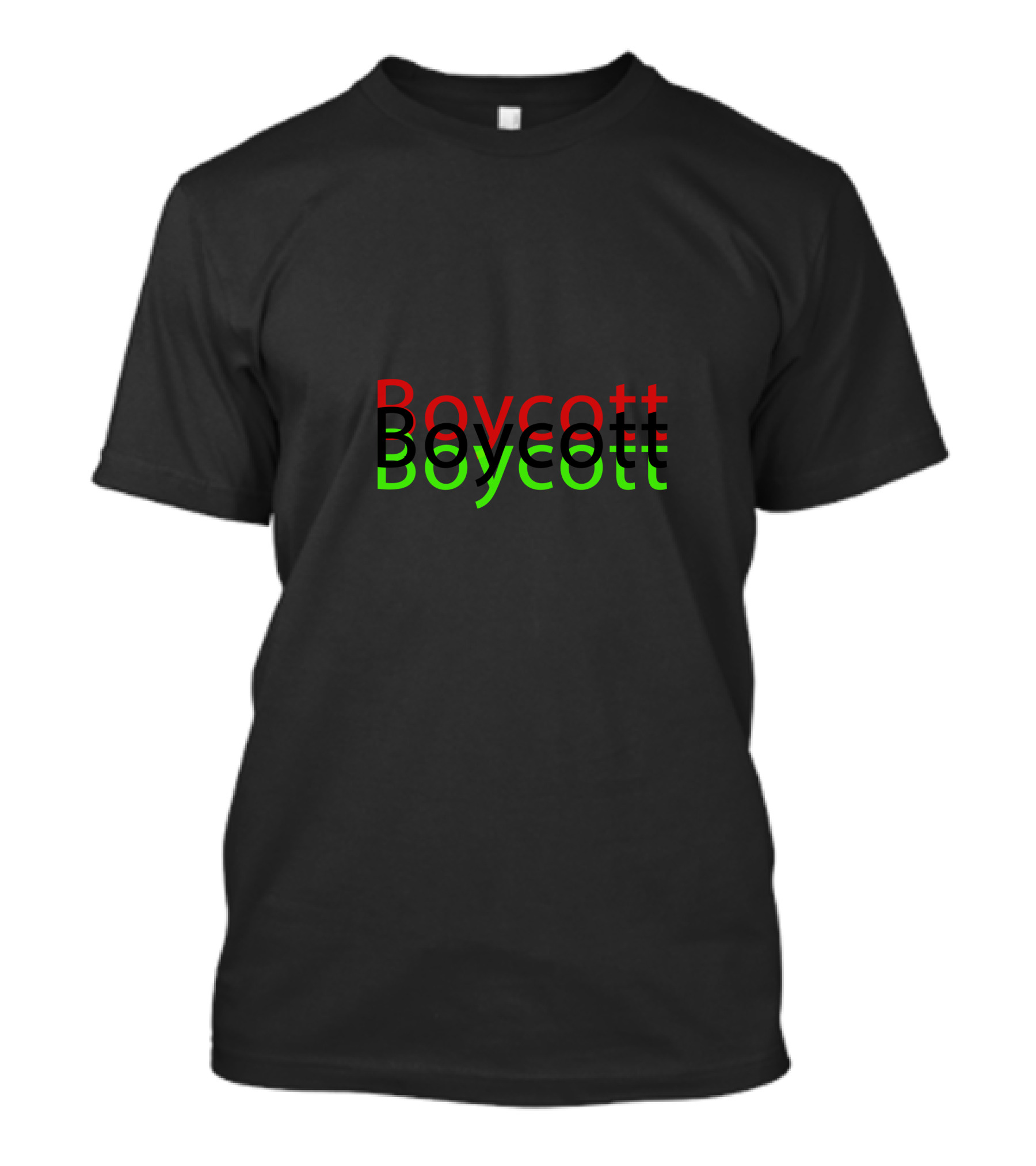 Boycott Layered Red Black Green Text T-Shirt