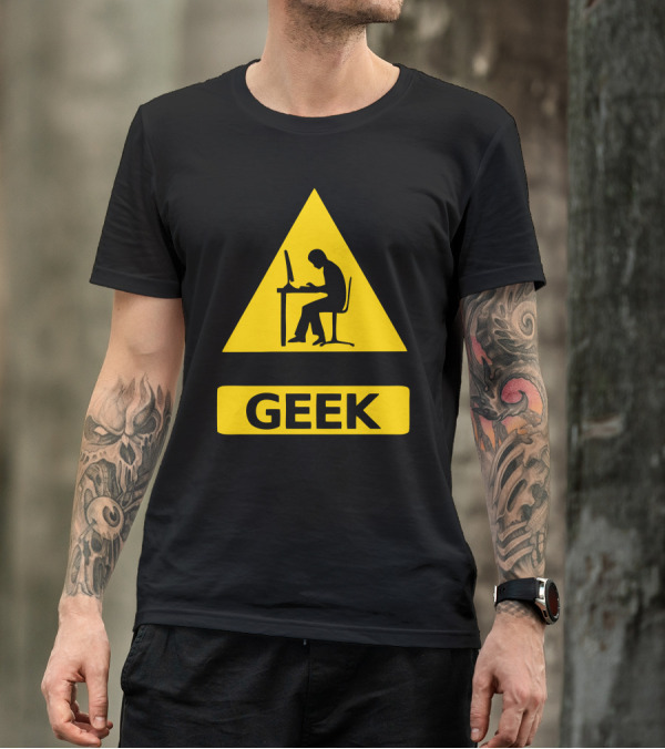 Funny Geek Warning Sign T-Shirt