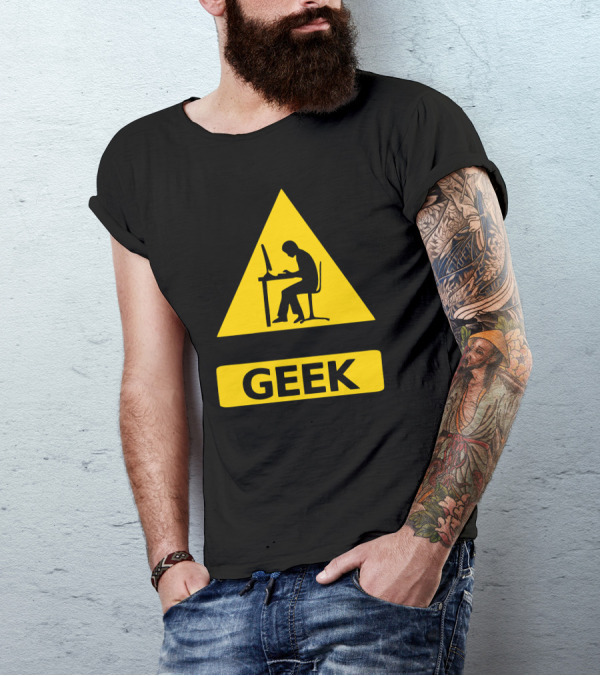 Funny Geek Warning Sign T-Shirt