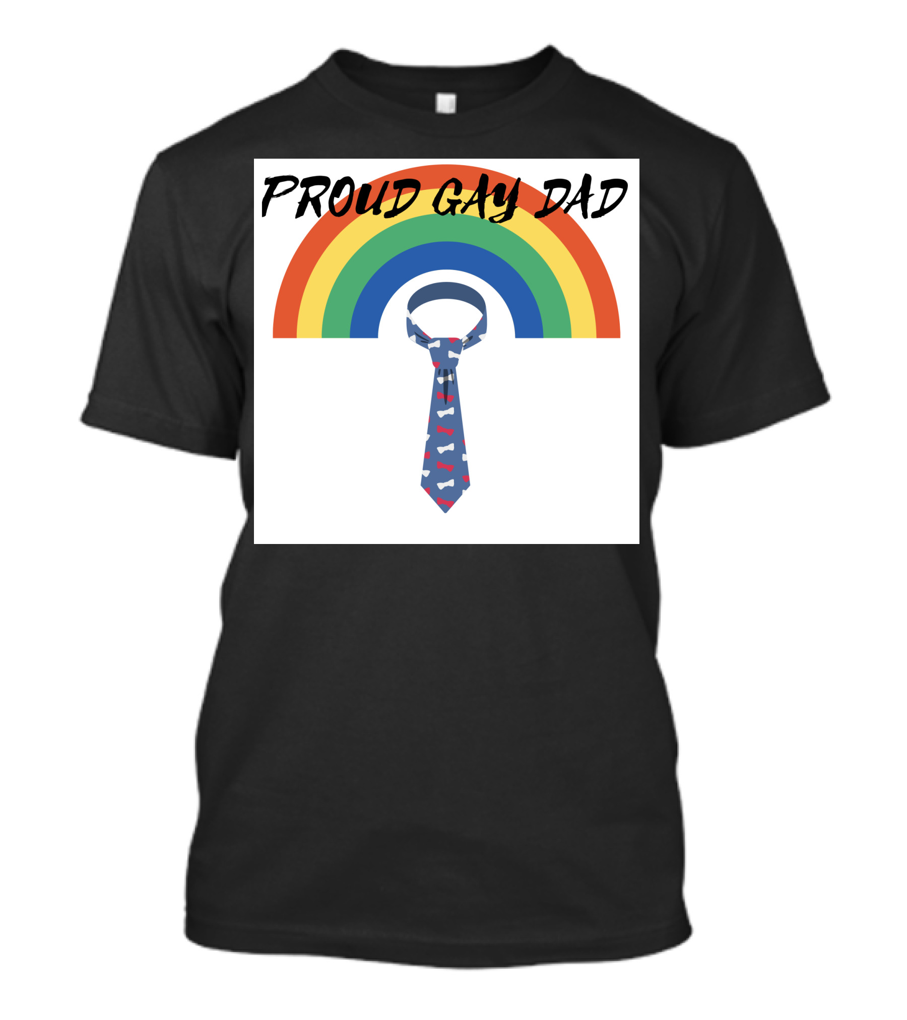 PROUD GAY DAD Rainbow Neck Tie T-Shirt