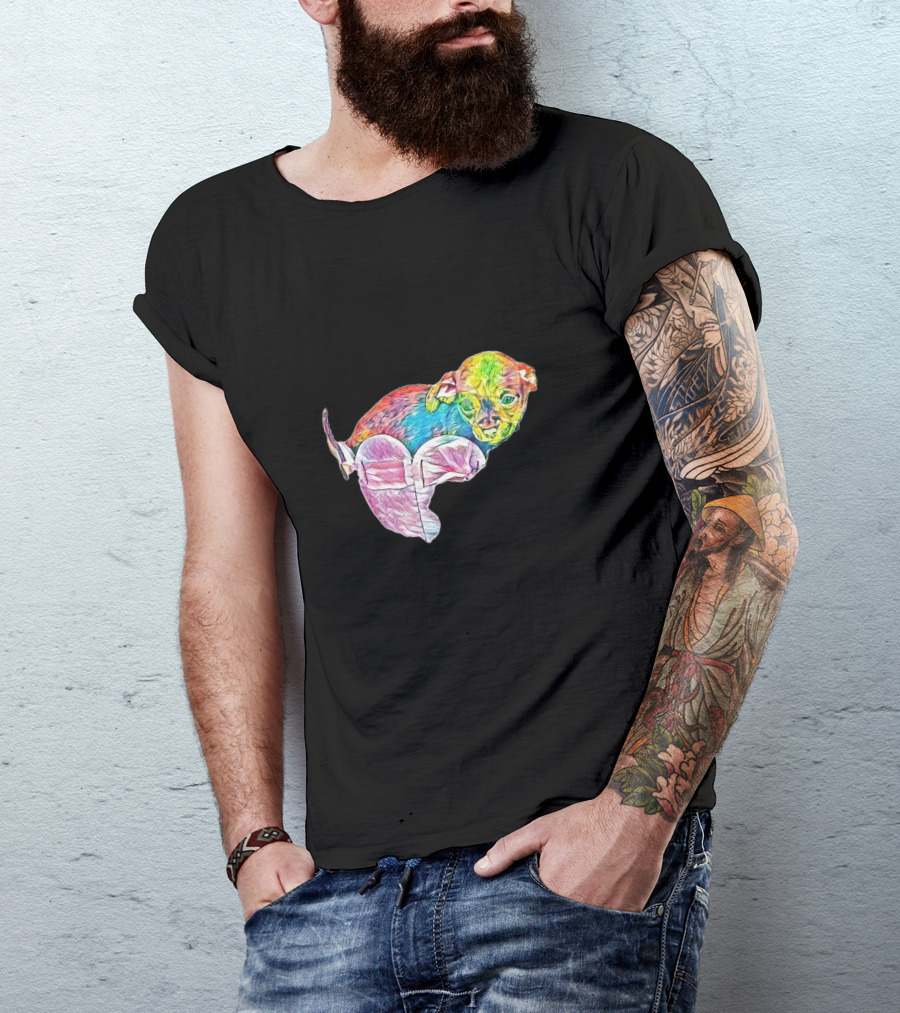 Get 10 Colorful Puppy Images For Free T-Shirt