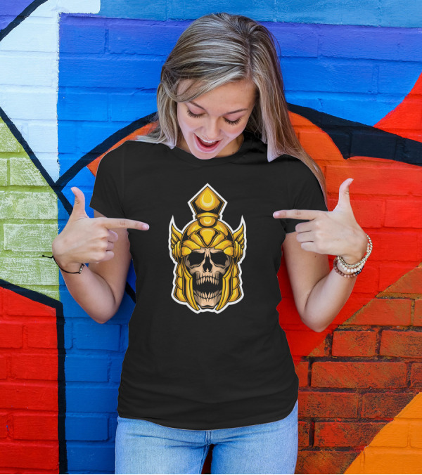 Gladiator Skull Golden Armor Helmet T-Shirt