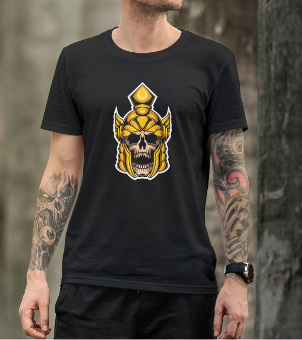Gladiator Skull Golden Armor Helmet T-Shirt