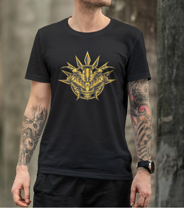 Golden Demon Spiked Mask With Blue Eyes T-Shirt