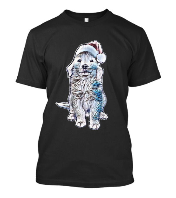 Golden Retriever Puppy Dog Santa Hat T-Shirt