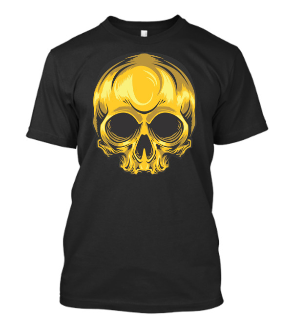 Golden Skull Bold Detailed T-Shirt