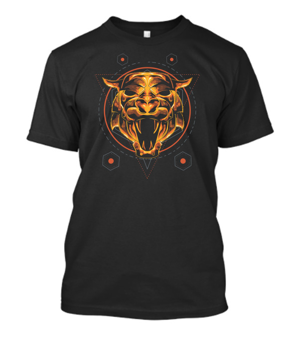 Golden Tiger Geometric Mandala T-Shirt