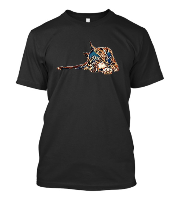 Great Dane Dog Sitting Against T-Shirt